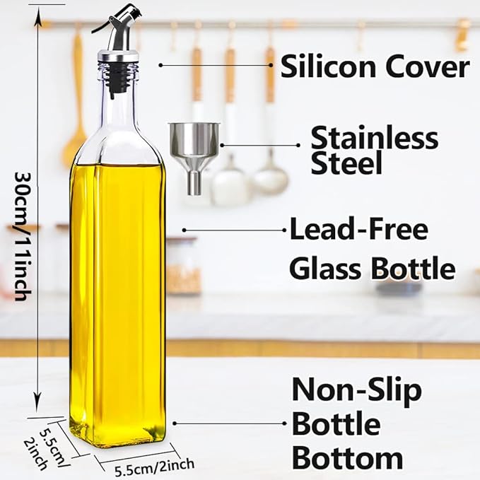 Glass Oil Bottle for Kitchen (500ml)