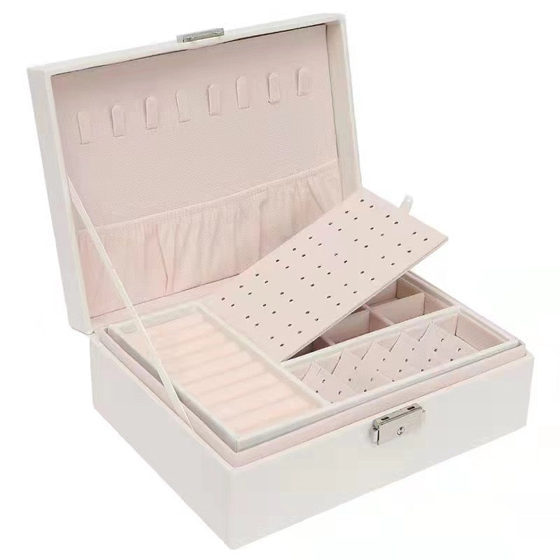 Double-Layer Jewellery Storage Box with Lock