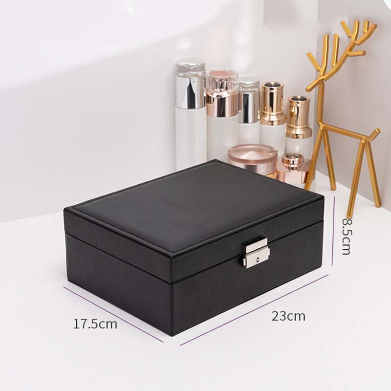 Double-Layer Jewellery Storage Box with Lock