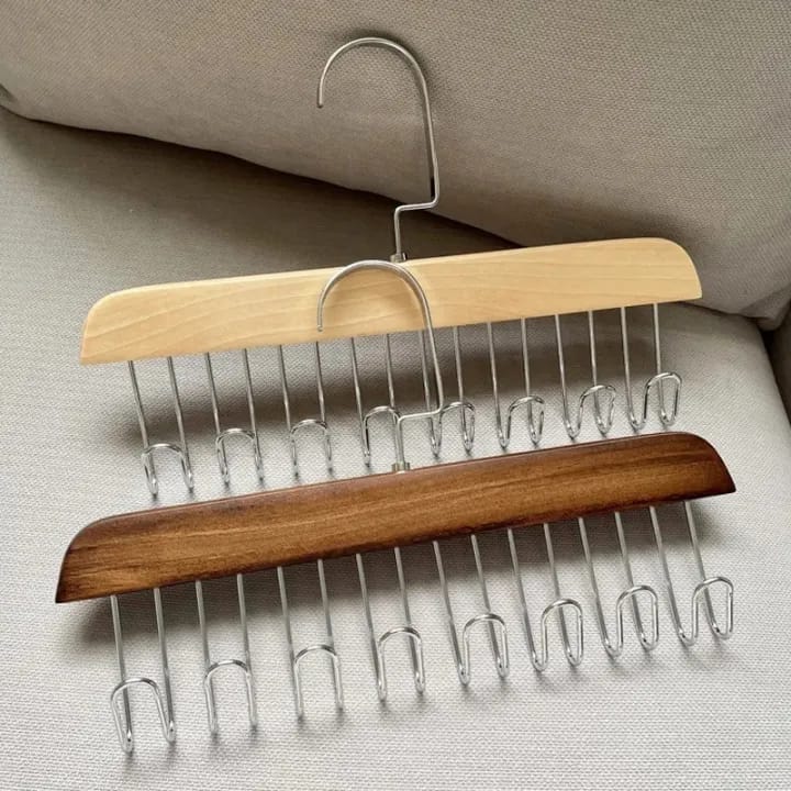 Multifunctional Wood Hanger 8 Hooks