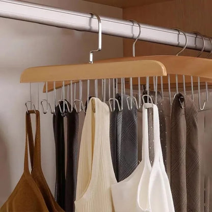 Multifunctional Wood Hanger 8 Hooks